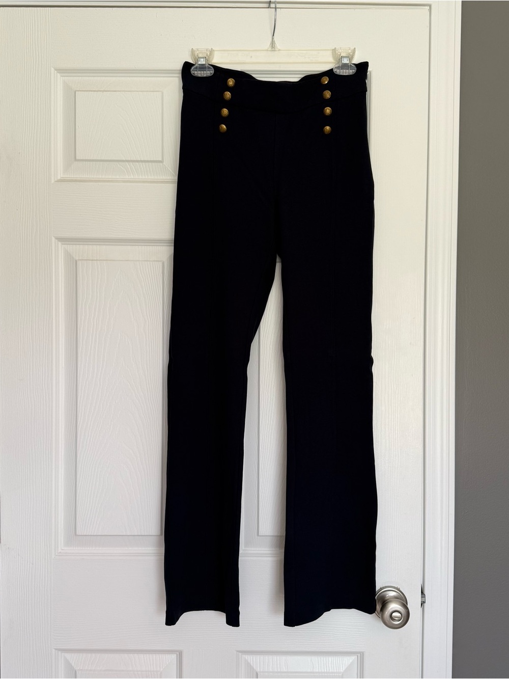 Ralph Lauren Navy High-Waist Pants with Gold Buttons